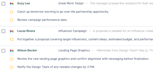 Zero in on messages that require action.