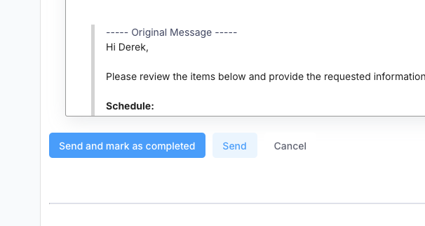 Complete tasks directly in Posthaste.